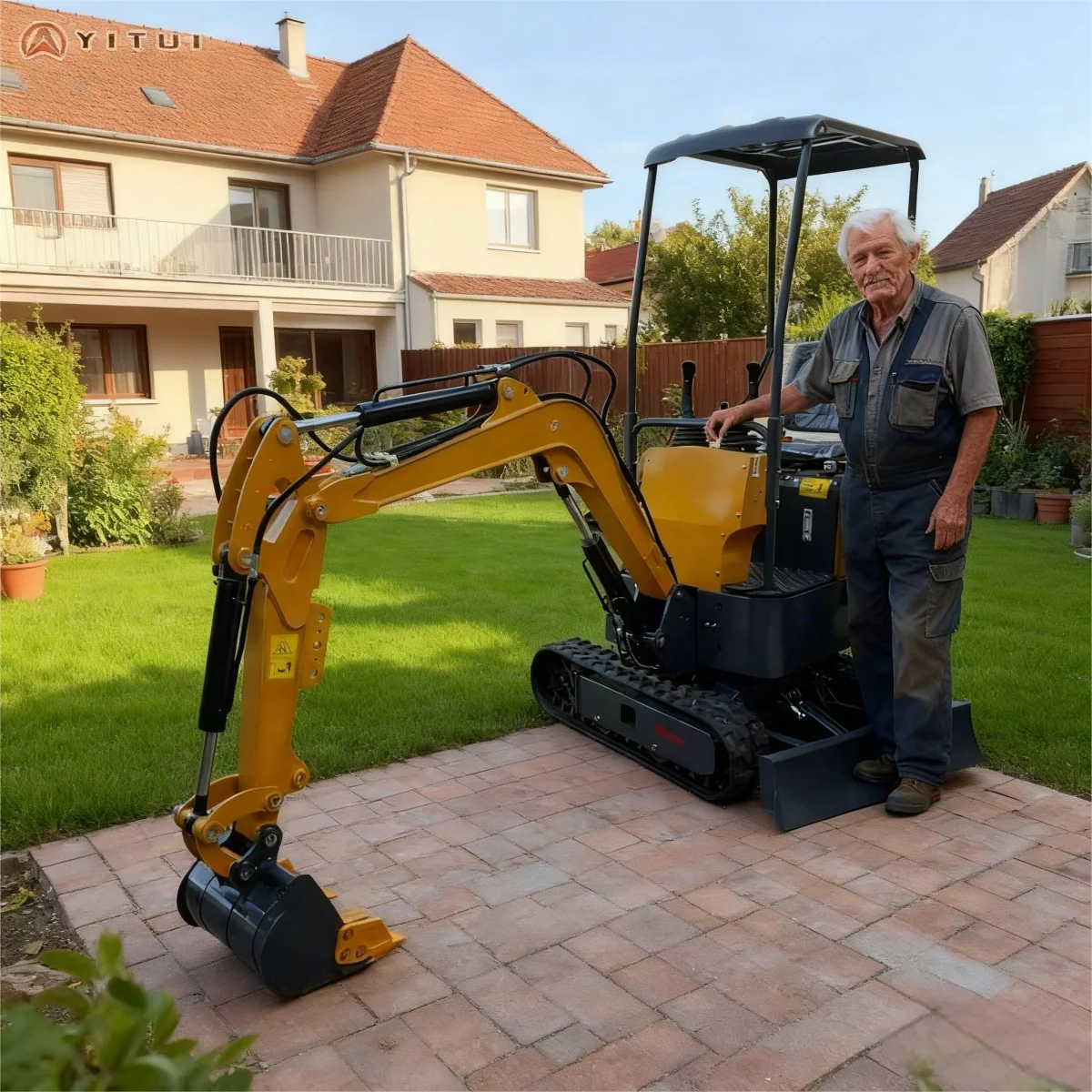 Consegna gratuita del motore Kubota Mini escavatore personalizzato da 1,2 tonnellate Piccolo escavatore domestico multifunzionale