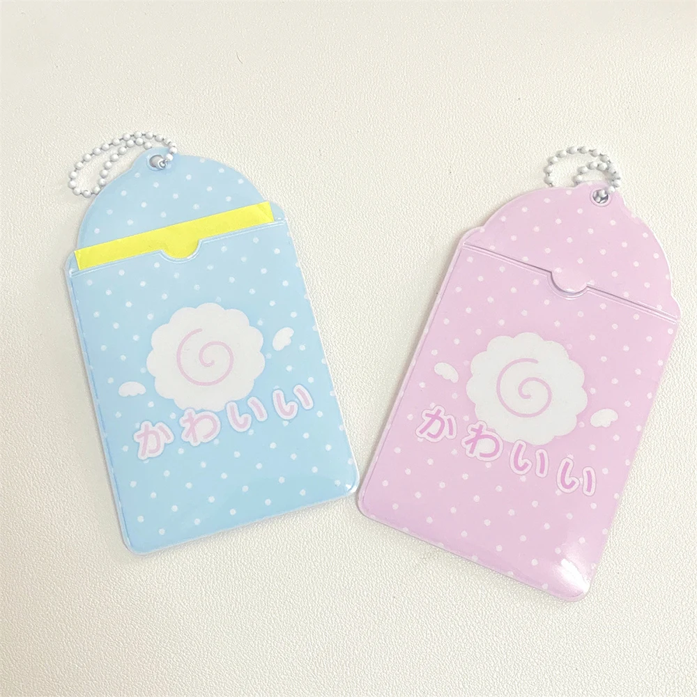 INS-Rosa e Azul Photocard Titular com Chaveiro, Student Bus ID Card Holder, Coreano Idol Foto Manga, Papelaria para Estudante