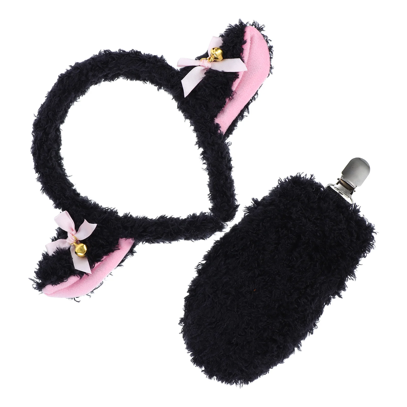 1 set di fasce per capelli e coda di agnello, adorabili accessori per costumi di pecora, morbidi oggetti di scena per feste di cosplay di Halloween