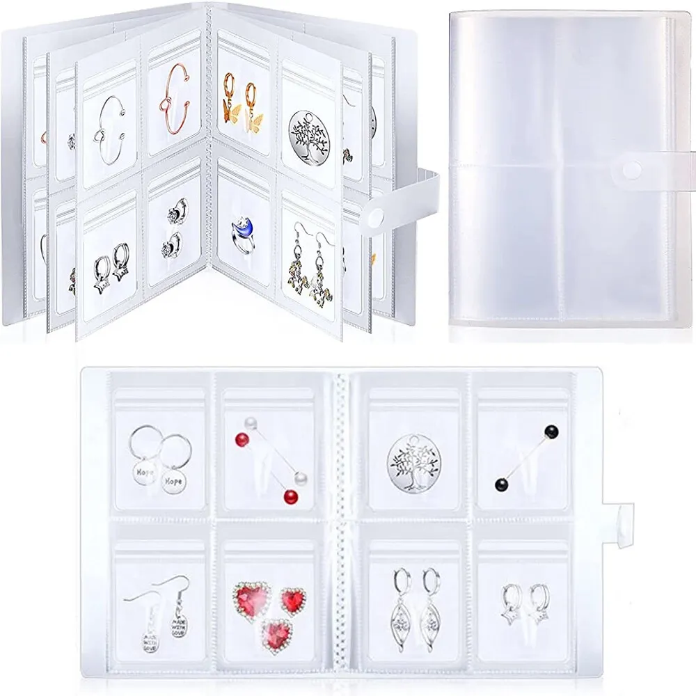 84/160 Grid Dustproof Transparent Anti-oxidation Photo Album Ziplock Bag Display Organizer Jewelry Storage Book Bracklet