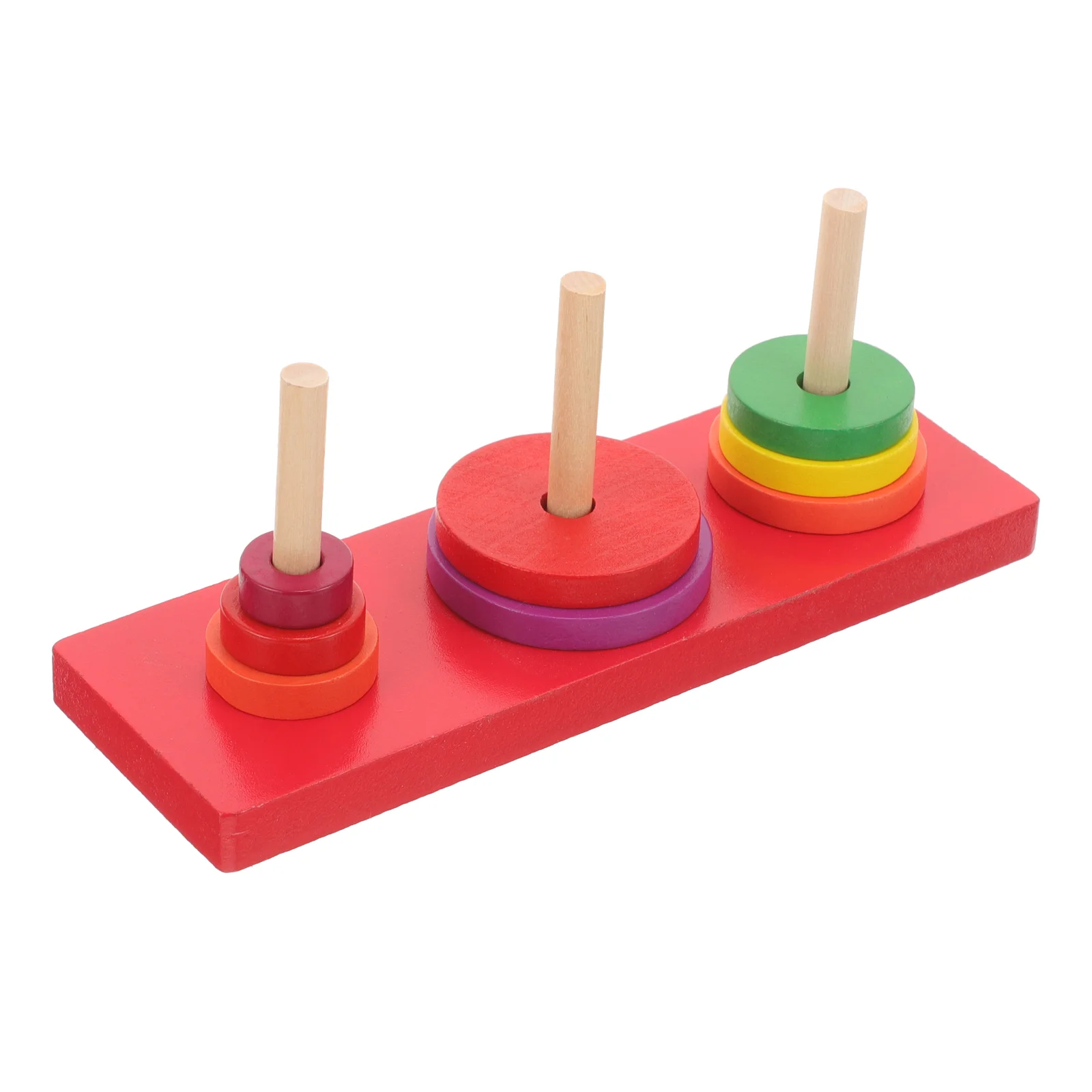 Juego de rompecabezas de madera para niños, torre de apilamiento de anillo colorido, Juguetes Educativos de desarrollo para niños, torre de apilamiento de madera, 1 Juego