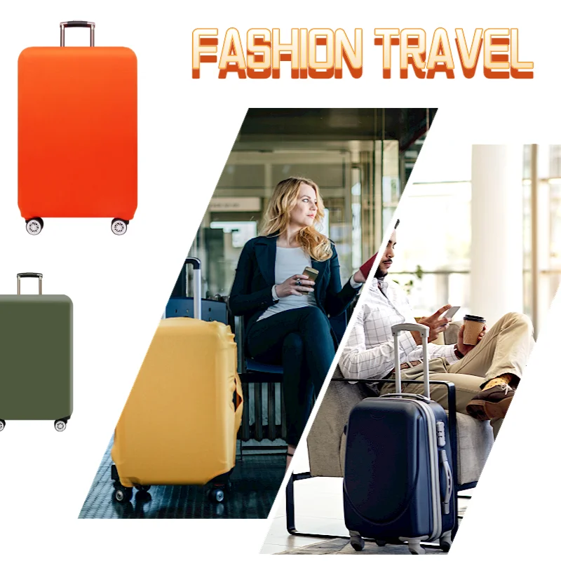 Cubierta protectora de equipaje sólida elástica gruesa, traje con cremallera para maleta de 18-32 pulgadas, cubiertas de maleta, cubierta de carro, accesorios de viaje