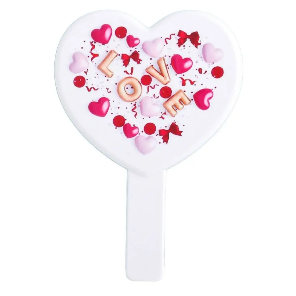 Hand Mirror Little Bear Eyelash Heart-shaped Mirror Love Handheld Cosmetic Mirror Portable Vanity Mirror Dressing Mirror Girl