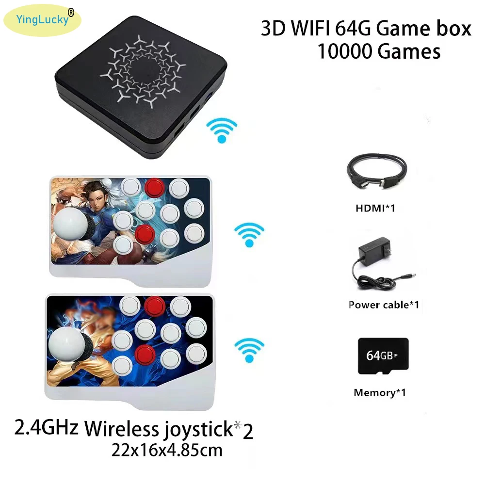 

Pandora Arcade box Wireless WIFI Version Joystick Built-in 10000 Game Shows 64G Memory Support PC TV PS 2P 4P Raspberry Pi N64