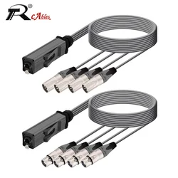 4 Channel 3Pin Audio Network XLR Cable for Stage Sound Lighting Recording Studio Male and Female to STP RJ45 Cat5/Cat6 Ethercon