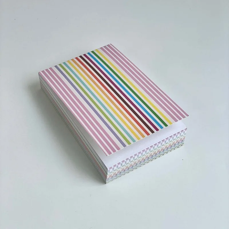 المفكرة القابلة للتمزيق 120 ورقة لا مذكرة الوسادة لسكرابوكينغ المجلات الملاحظات الملونة مخطط إدراج داخل ورقة القرطاسية #6