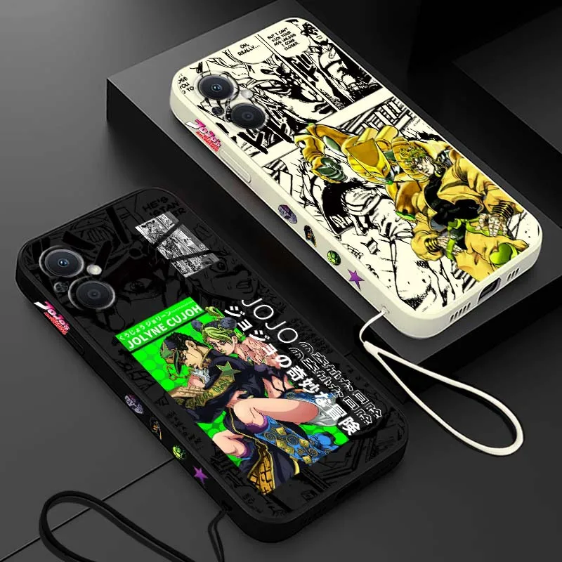 Anime JOJO Cool For OPPO Reno 8 7 6 5 A96 A78 A74 A72 A58 A53 A40 A54s Lite 5G Liquid Left Rope Phone case Cover Anime JOJO Cool For OPPO Reno 8 7 6 5 A96 A78 A74 A72 A58 A53 A40 A54s Lite 5G Liquid Left Rope Phone case Cover