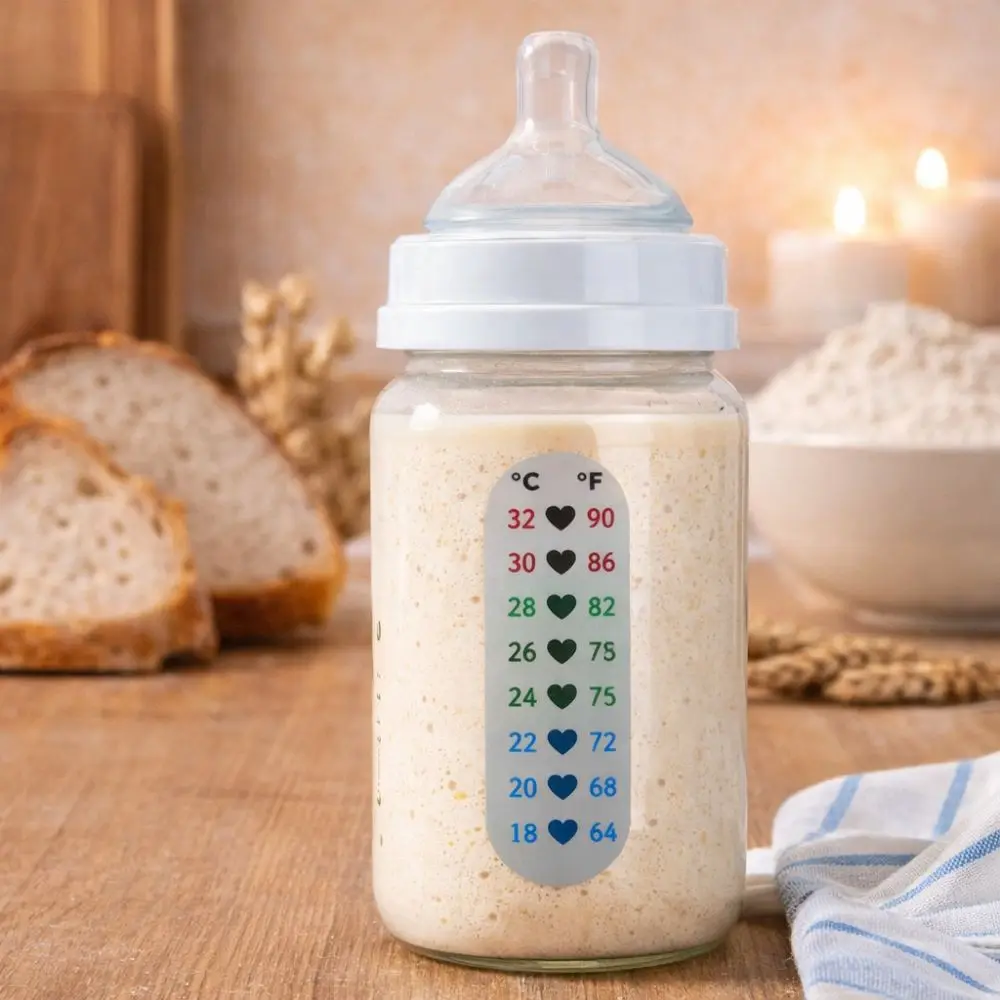 

Instant-Read Fermentation Jar Thermometer Patch Heart Waterproof Digital Temperature Sticker 18-32 ℃ PET