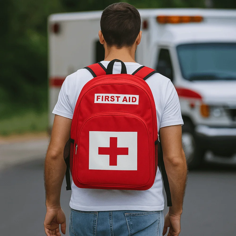 

Empty Emergency Medicine Backpack Anti-Scratch Red Outdoor Rescue Bags Large Capacity Durable First Responder Trauma Bags