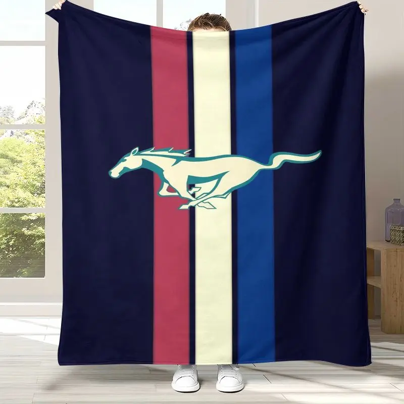 Vintage M-Mustang Racing Biker Garage Moto Soft Flannel Throw Blanket,Cozy Warm Blanket for Bed,Sofa,Living Room,Picnic,Camping