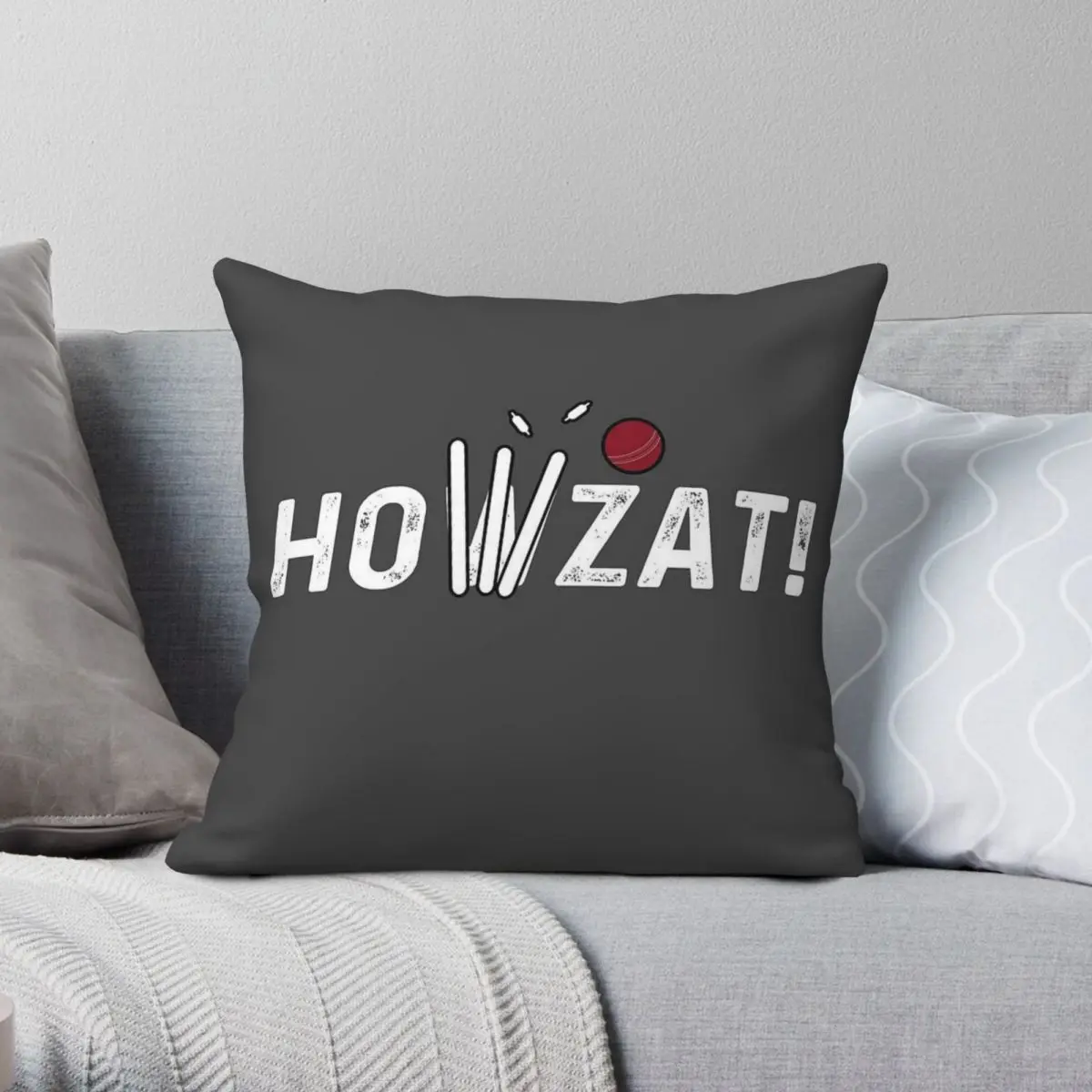 Cricket Lover Howzat Ball Wicket Pillowcase Polyester Linen Velvet Printed Throw Pillow Case Room Cushion Cover Wholesale 45x45