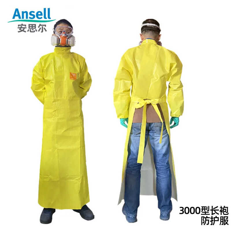 ansell-3000-type3-多層複合材料の化学保護のエプロン-酸およびアルカリの抵抗力がある実験室のエプロン