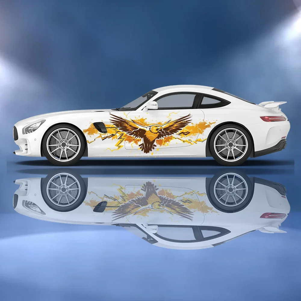 

Golden Wings Soaring Eagle Car Vinyl Wraps Decal Self-adhesive PVC Sticker Suitable for Trucks SUV Decor Auto Accessories Gift