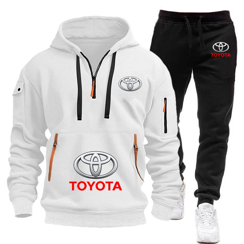 سويت شيرت رجالي بقلنسوة 2025 نمط تويوتا سباق سترة مخصصة رياضية للياقة البدنية بدلة ترفيهية مجموعة الخريف والشتاء #2