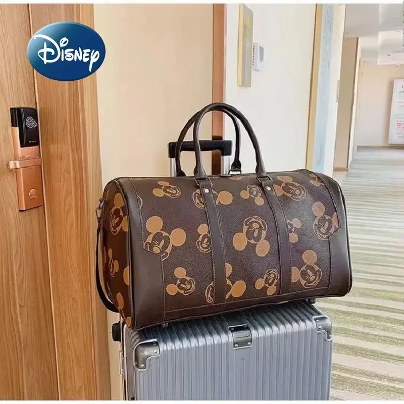 Disney-bolso de viaje de Mickey para hombre y mujer, bolsa de equipaje de gran capacidad, bolsa de pañales para bebé, marca de lujo, nuevo