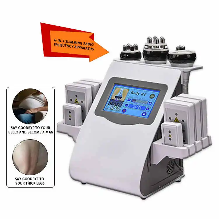 Cavitation 6 In 1 40K 80K Rf Body Contouring Slimming Equipment Cavitation 80K Rf Skin Tightening Cavitation Fat Loss Machine