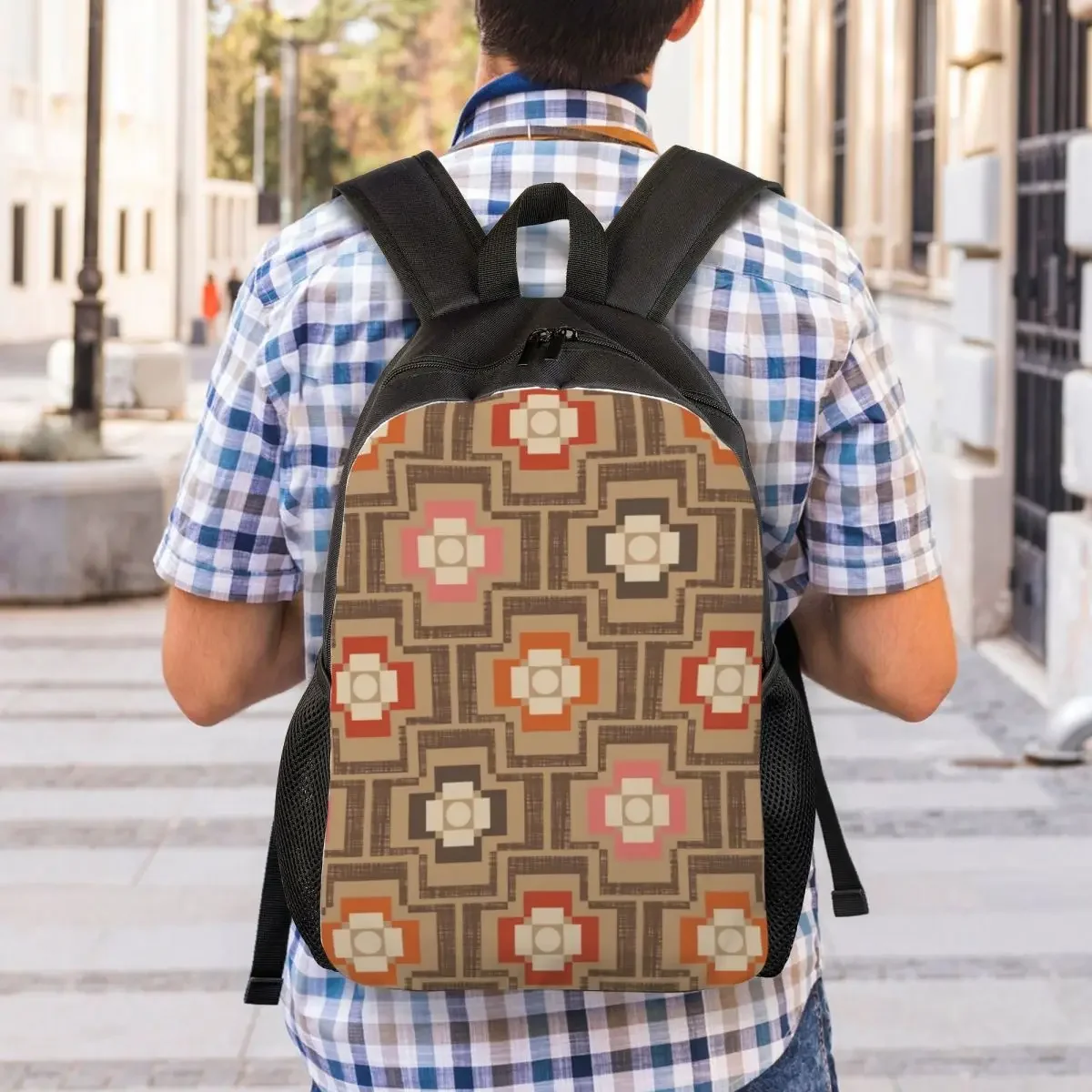 Custom Flower Foular Camel Backpack for Women Men College School Student Bookbag Fits 15 Inch Laptop Orla Kiely Bags