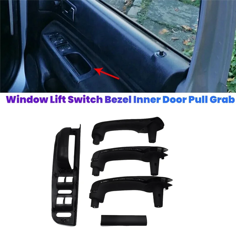 

Well 5Pcs/Set Window Lift Switch Bezel Door Pull Grab For VW MK4 Jetta Golf 1998-2006 3B1867171E 1J1867179A Inner Door Trim