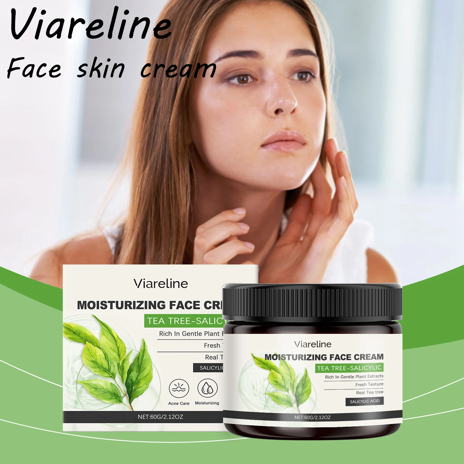 

Viareline Salicylic Acid Face Cream Moisturizing Pore Shrink Improve Roughness Improve Skin Texture Non-greasy Face Cream