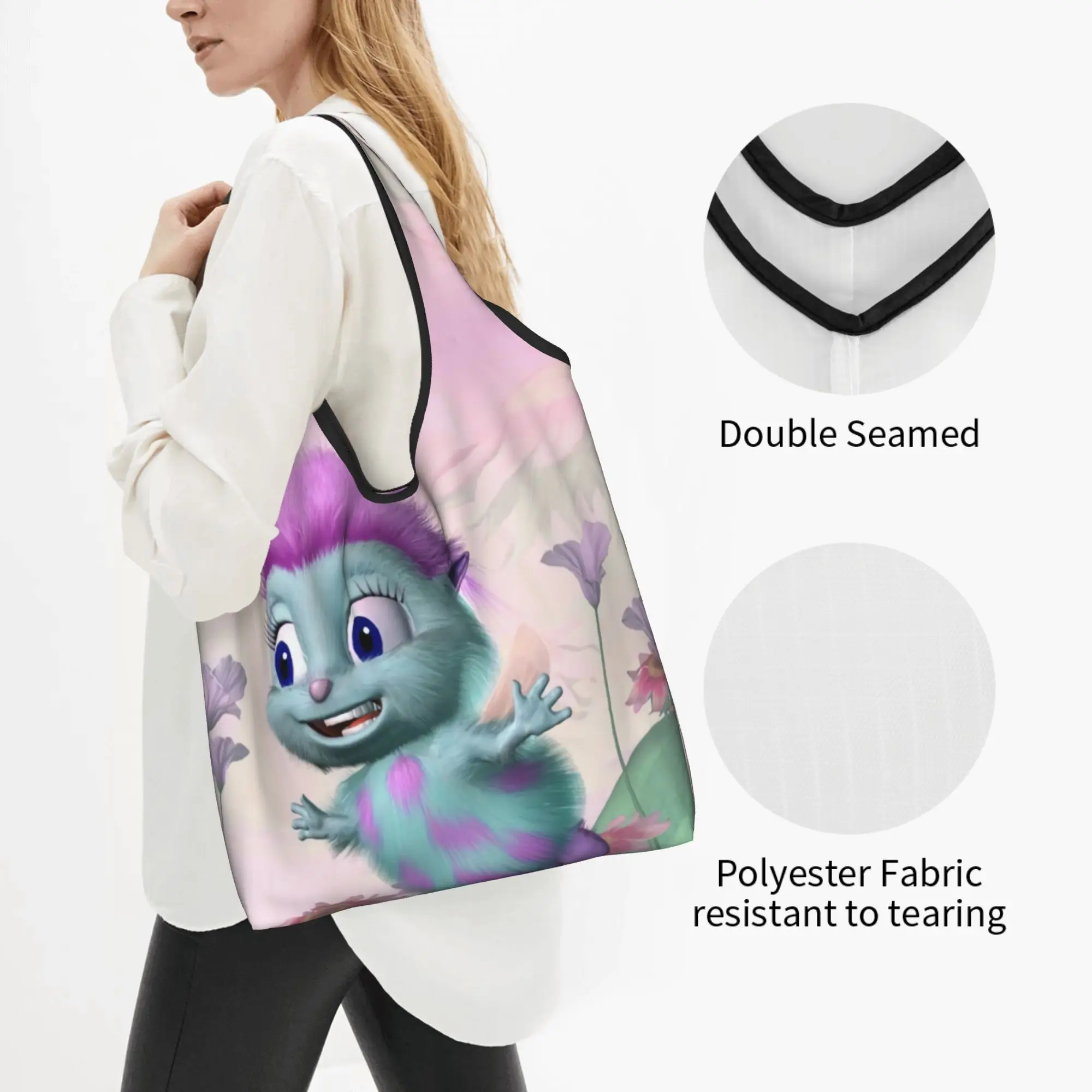 Fashion Printed Bibble Meme Shopping Tote Bag Portable Shopper Shoulder Comic Anime Handbag