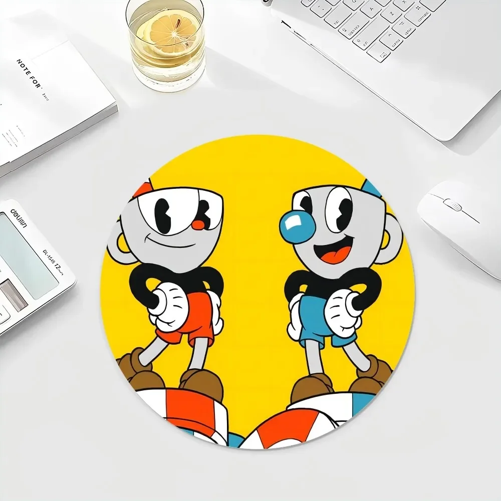 Cuphead APK Round Custom Skin Office Student Gaming Thickened Writing Pad Non-slip Cushion Mouse Pad Writing Desk Mats