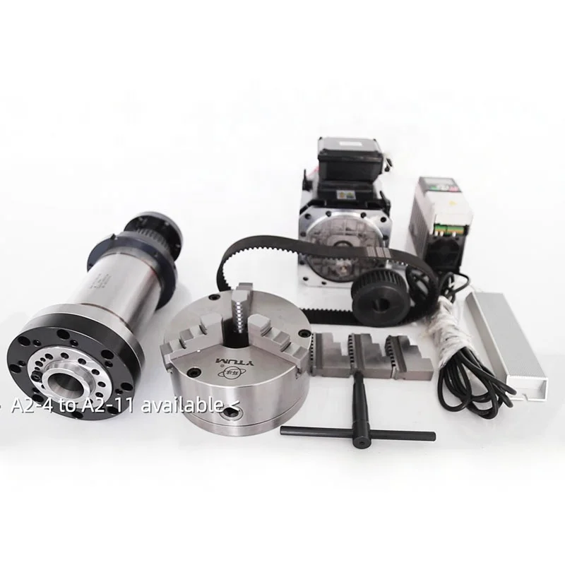 A2-5 CNC Lathe Spindle Set 5000rpm 170mm Include Hydraulic Cylinder and Hydraulic Chuck for CNC Turning