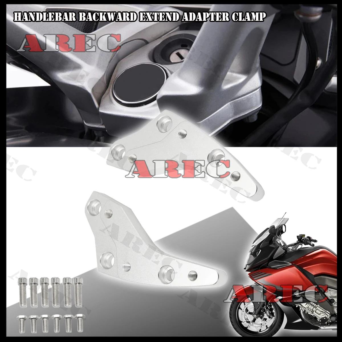 

Motorcycle Silver CNC Alloy Handlebar Risers 18mm Height up Adapters For BMW K1600GT K1600GTL K 1600 GT L 1600GT GTL 2012-2019