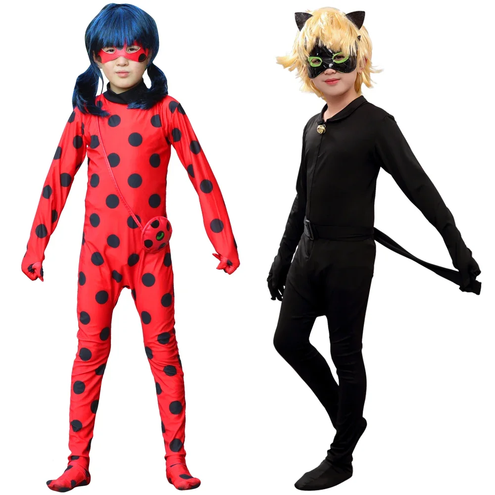 Kids Anime Ladybird Costume with Mask New Year Carnival Party Stage Performance Clothing for Kids