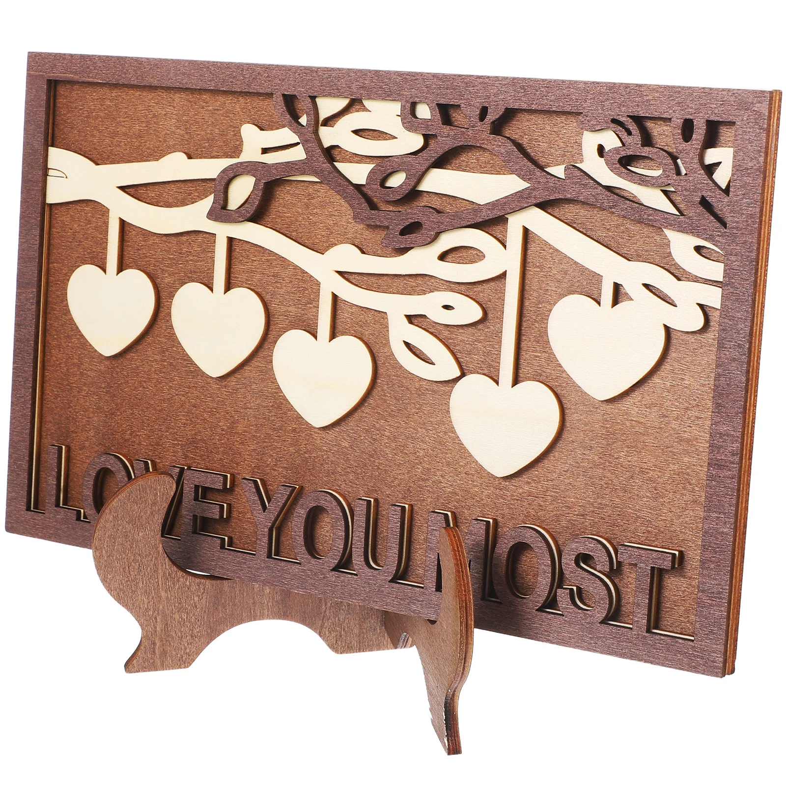 

1 set 1 Set Diy Wooden Heart Shaped Home Decor Ornament Tabletop Desktop Indoor Craft Centerpiece Birthday Gift Wooden Countdown