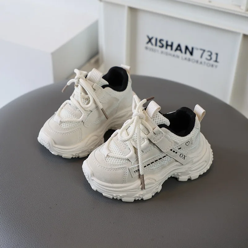 

2026 New Children Mesh Sneakers Breathable Girls Boys School Sports Shoes for Daily Wear Casual Non-Slip Kid Tennis Chunky Shoes