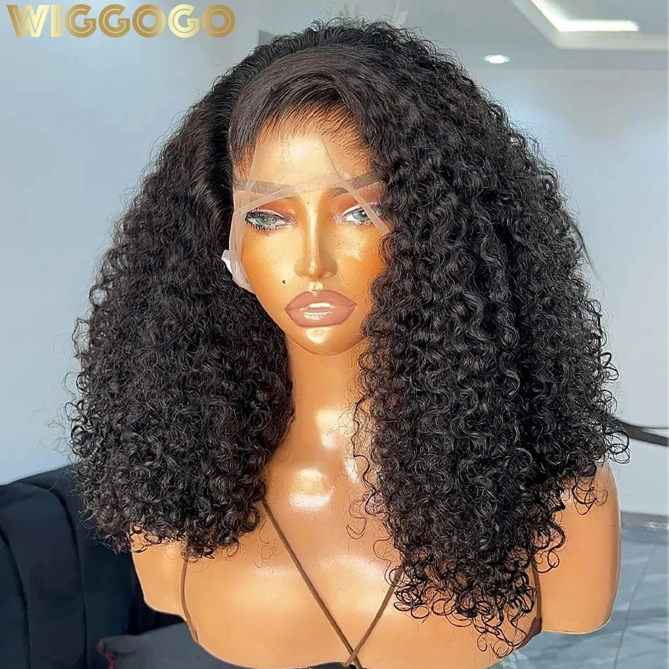 Wiggogo Short Bob Wigs Curly Lace Front Human Hair Wig 13X4 Hd Lace Frontal Wig Deep Wave Frontal Wig 4X4 Closure Wigs