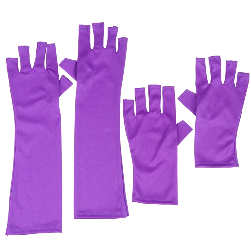 1Pair 25/38/40cm Anti-ultraviolet Open-Toed Gloves Protection UV Light Lamp Gel Polish Tips Nail Mittens Tool Nail Art