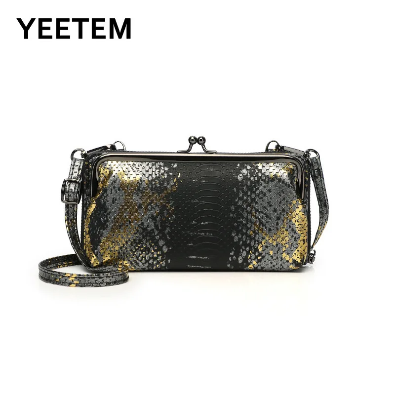 

Designer Bags Luxury Women's New American Fashion Popular Snake Pattern PU Single Shoulder Hasp Crossbody Bag