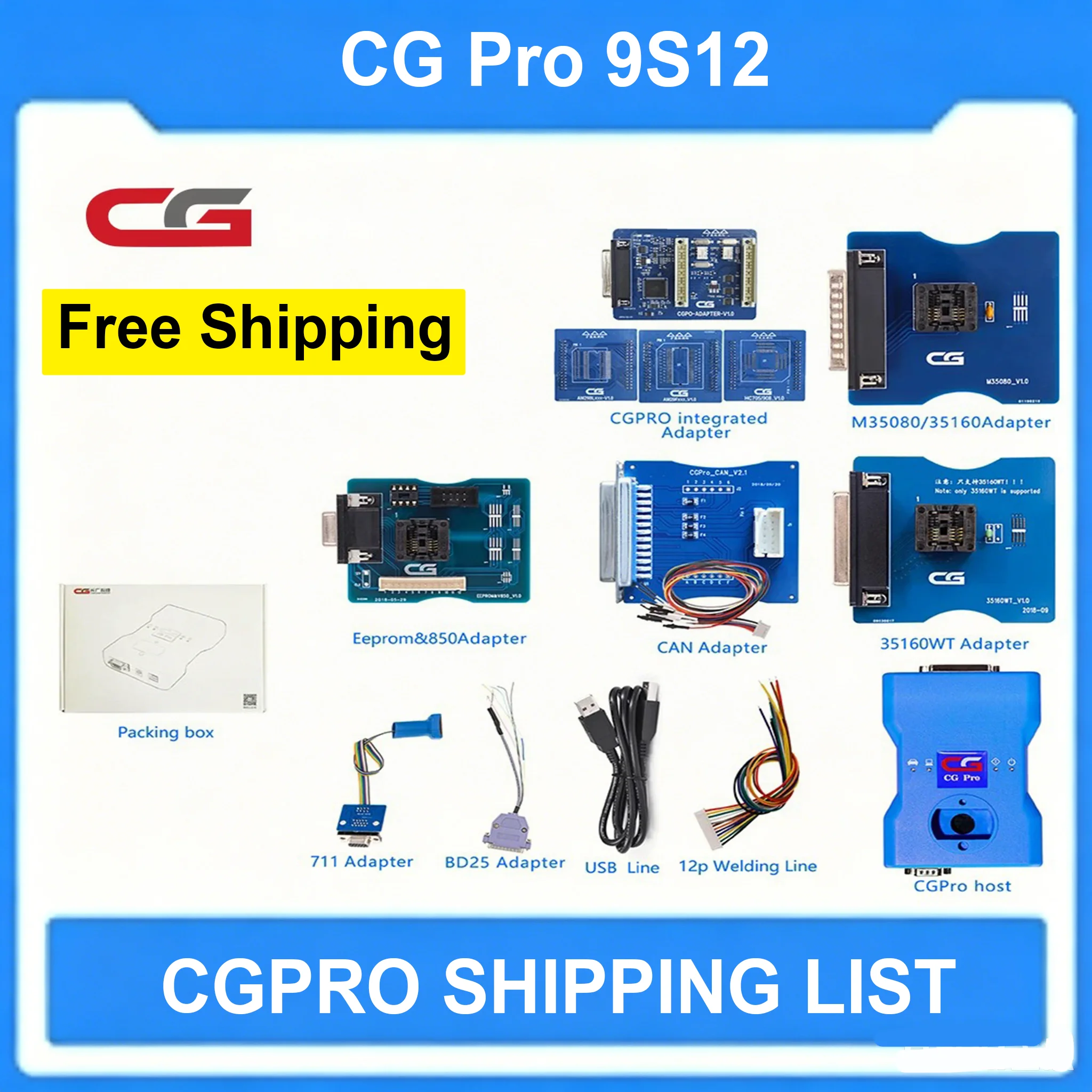 CG Pro 9S12 Freescale Programmer Full Kit - Supports 35160WT/35080/35128, Replaces CG100