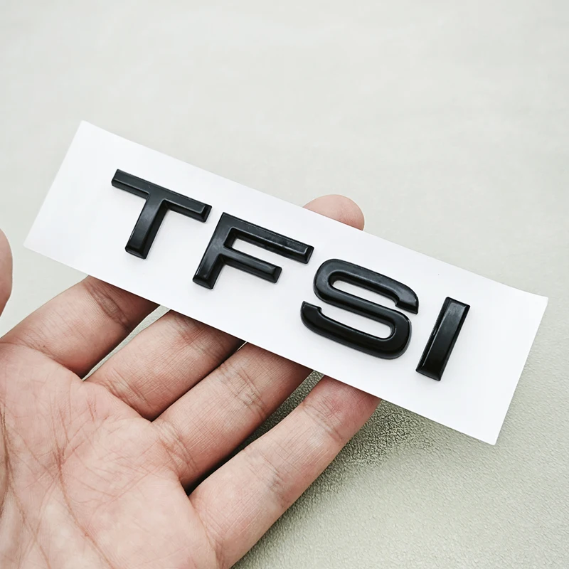 1 قطعة ثلاثية الأبعاد ABS كروم لامع أسود شعار TFSI سيارة الخلفي شعار ملصق لأودي A1 A3 A4 A5 A6 A7 A8 S3 S6 Q3 Q5 Q7 TT RS اكسسوارات
