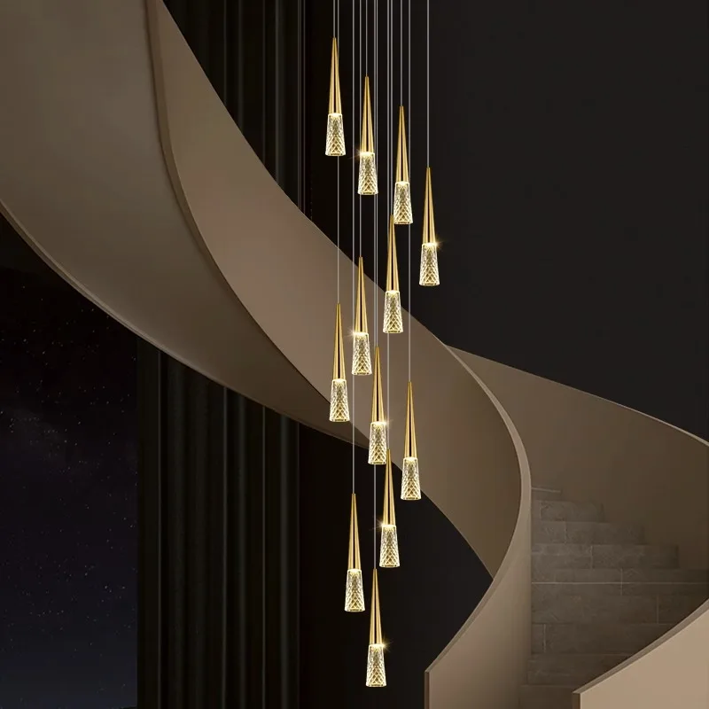 Imagem -02 - Nordic Pendant Lights For Home Decoration Stair Chandelier Sala de Estar e Jantar Luz de Teto Iluminação Interna