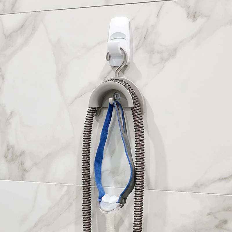 CPAP Hose Holder With Hook Hanger And Suction Cup White Plastic For Drying After Cleaning Sleep And Breathing Machine Parts