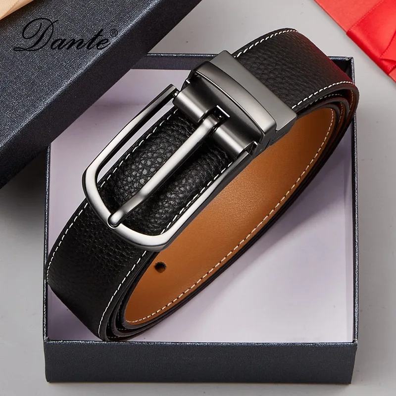 

Новый ремень с игольной пряжкой и кожаным слоем для мужского отдыха и бизнеса, универсальный ремень из натуральной кожи + упаковка в подарочной коробке