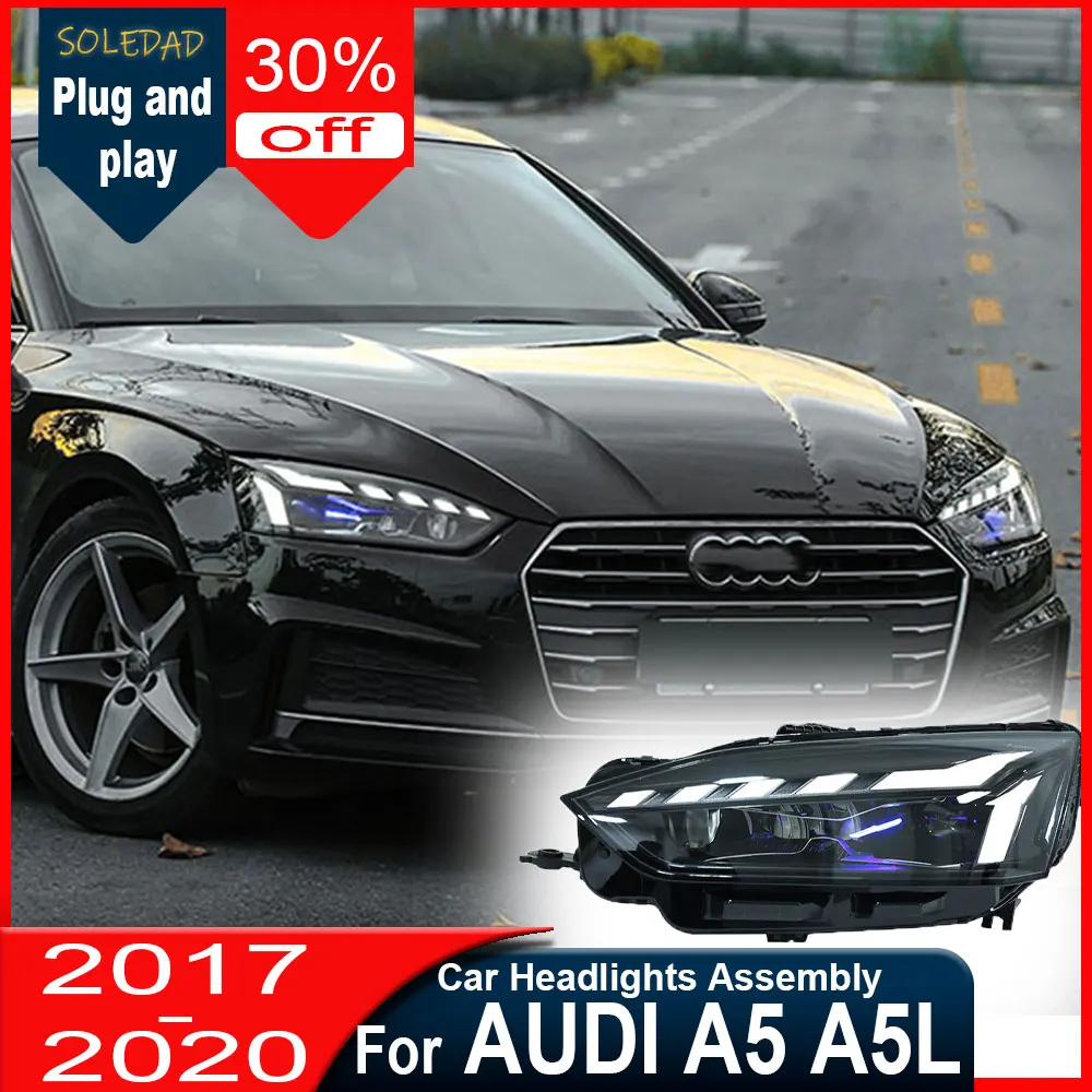 LED Head Lamp For Audi A5  RS5 2017 2018 2019 2020 upgrade Laser Lenses Lamp Head Front Light DRL Headlight Accessories
