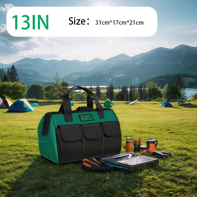 New Square Bag with 30% More Capacity Waterproof Multi Pockets Organizer Pouch Electrician Tools Bucket Laoa