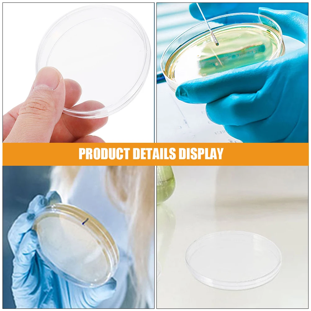 

Petri Dish Lab Equipment Clear Science Laboratory Empty with Lid Tray Cell Culture Dishes Lids Supplies
