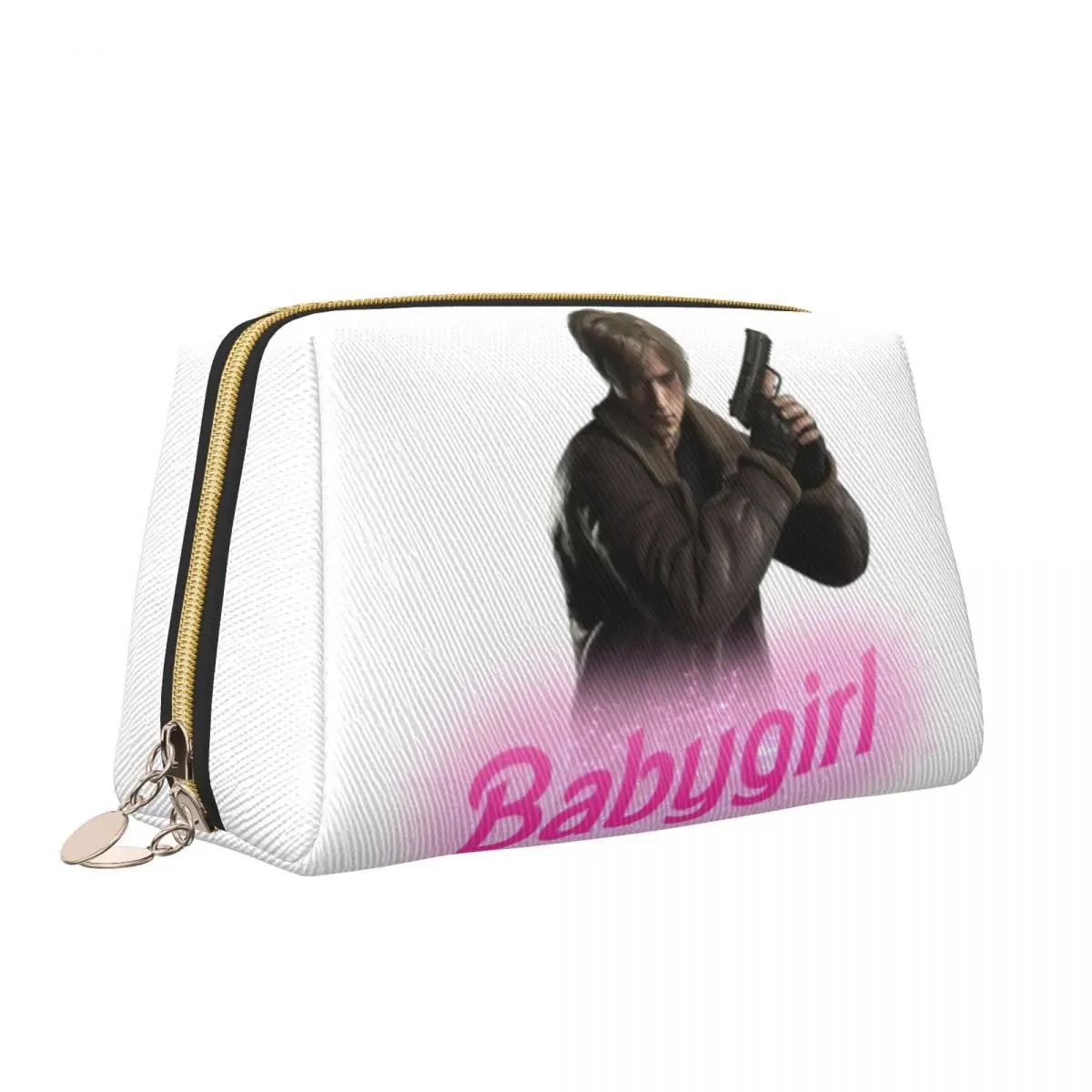 Custom Leon Kennedy Horror Tv Movies Travel Cosmetic Bag for Women Makeup Toiletry Organizer Ladies Beauty Storage Dopp Kit