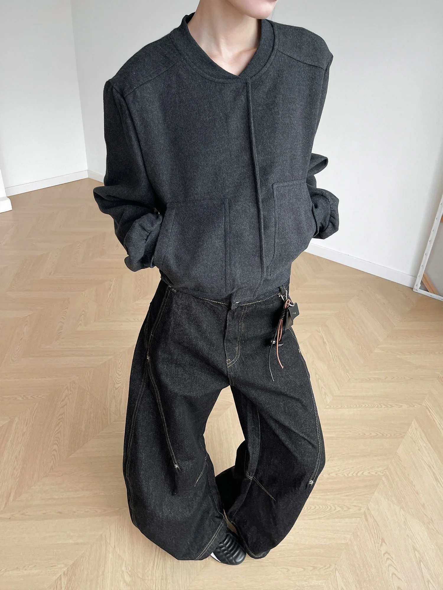 

Женская шерстяная куртка Inbeowroom в американском ретро-стиле, свободного кроя, стройнящая фигуру, для осени и зимы – модная новинка