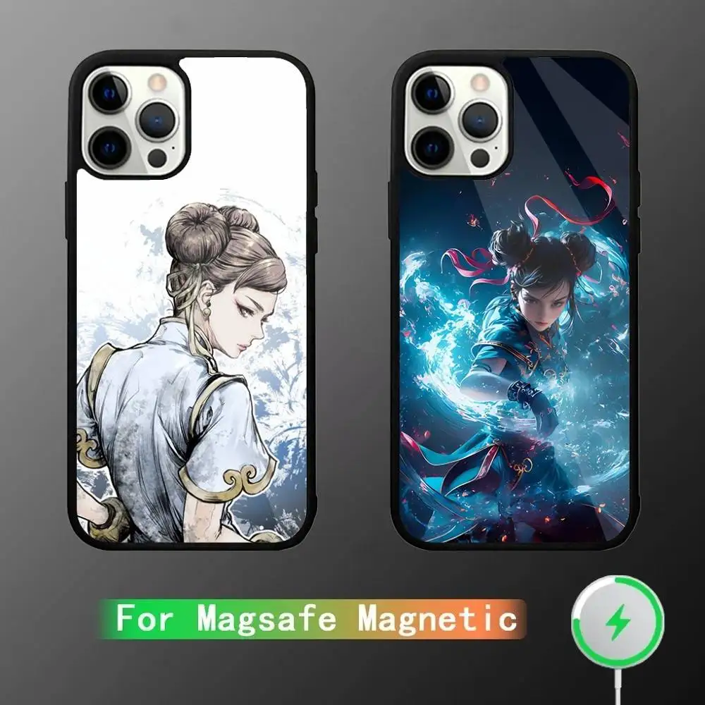 

S-Street Fighter ChunLi Phone Case For iPhone 16,15,14,13,12,11,Pro,Max,Plus,Mini,SE New Magsafe Magnetic Wireless Charging