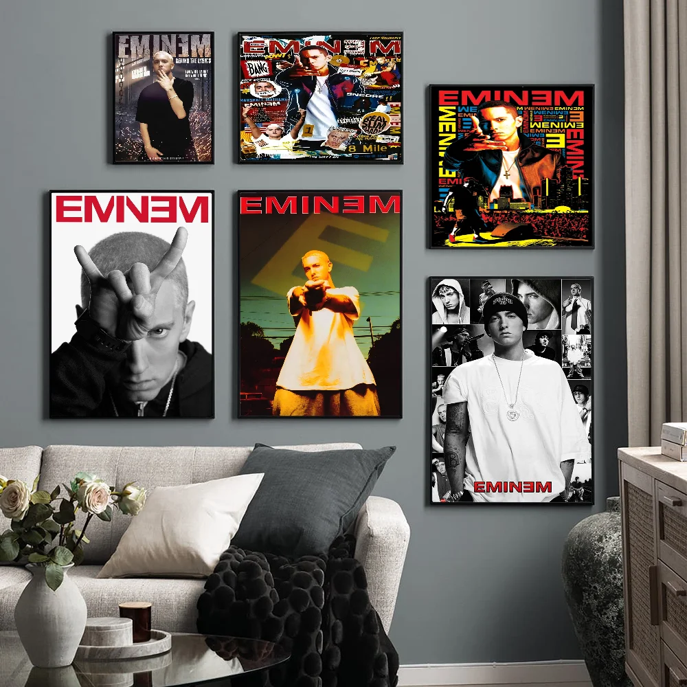 Eminem 8 Mile Hip Hop Rapper Movie Sticky Posters Vintage Room Home Bar Cafe Decor Room Wall Decor