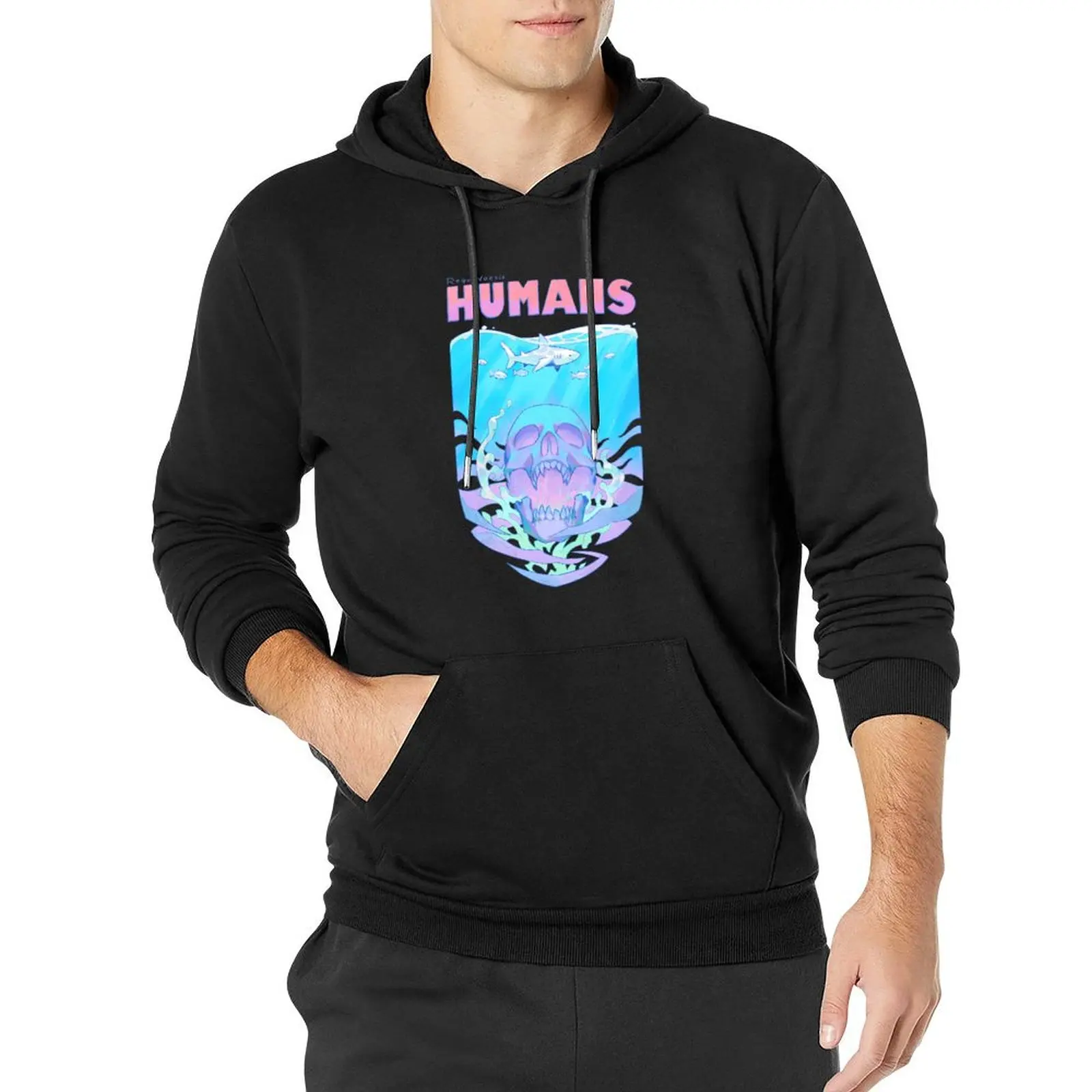 

HUMANS Pullover Hoodie men clothing japanese style clothes for men new hooded tee