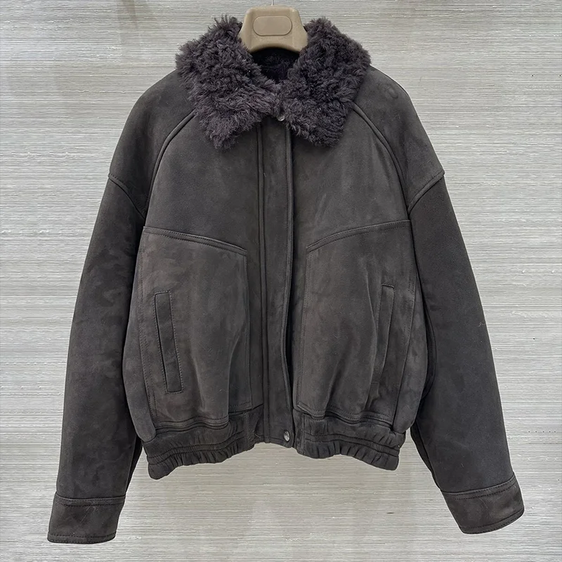 

High quality fur one-piece coat, women's winter clothes, British style 2025 new collection jacket 251213122