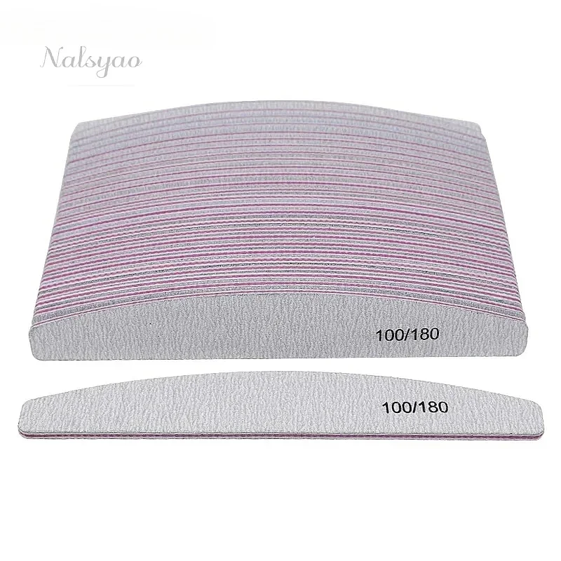 50Pcs Nail Art Files 100/180 Grit Nail Buffer Manicure Pedicure Tools Gel Polish Polishing Nail Care Accessories