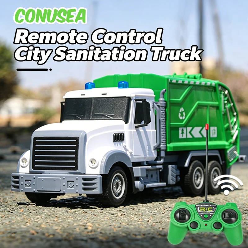 Remote control sanitation vehicle Rc Dumper Truck Garbage Trucks 1/12 2.4G Radio Controlled Cars Children Toys Boys Baby Kids
