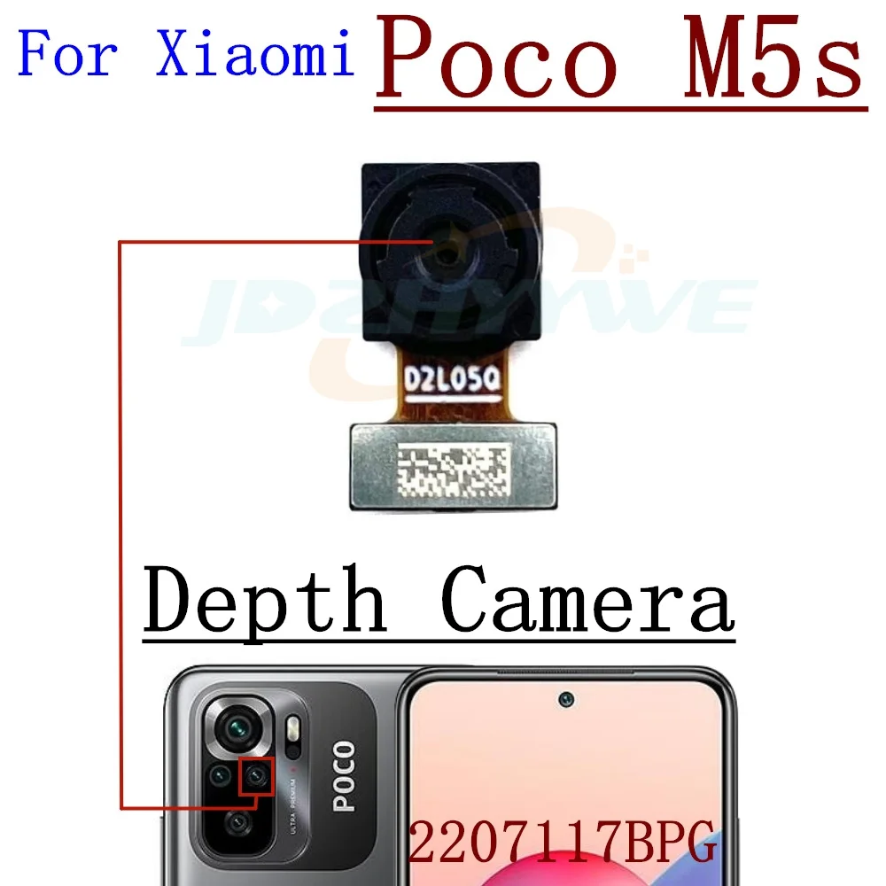 Front Back Main Camera For Xiaomi Poco M5s 2207117BPG Frontal Selfie Facing Rear Big Camera Flex Cable Replacement Part